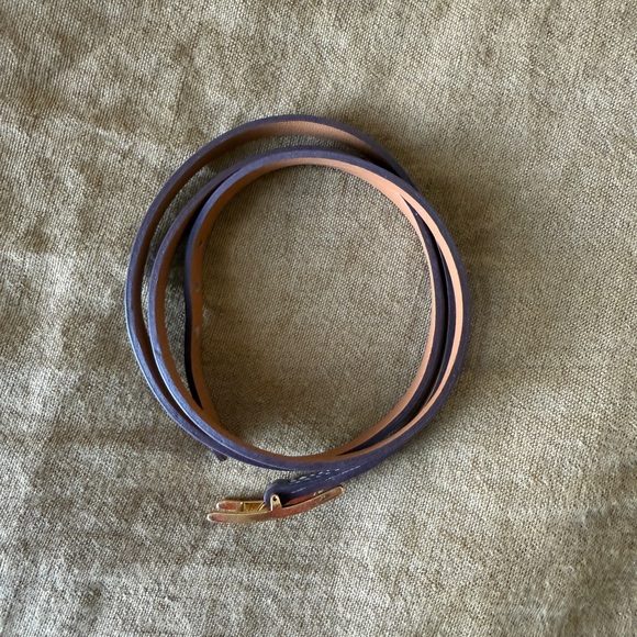 Hermes Behapi Triple Tour Leather Wrap Bracelet in Etoupe - Picture 8 of 10
